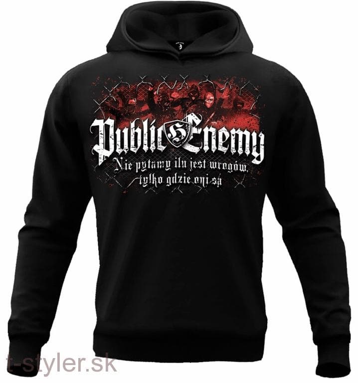 Mikina - Public Enemy - Nie Pytamy Ilu Jest Wrogow s kapucňou