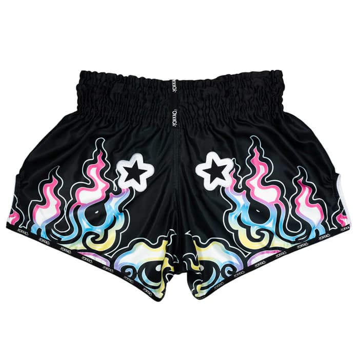 Muay Thai trenky - YOKKAO - Flames - černe
