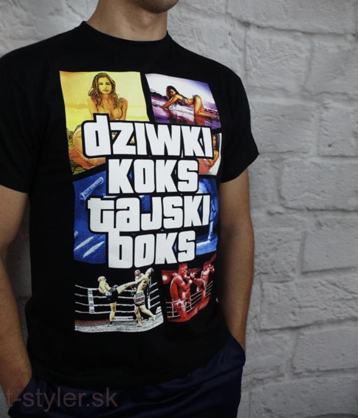 Tričko - Public Enemy - Dziwki Koks Tajski Boks I