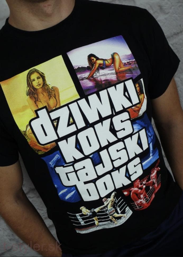 Tričko - Public Enemy - Dziwki Koks Tajski Boks I