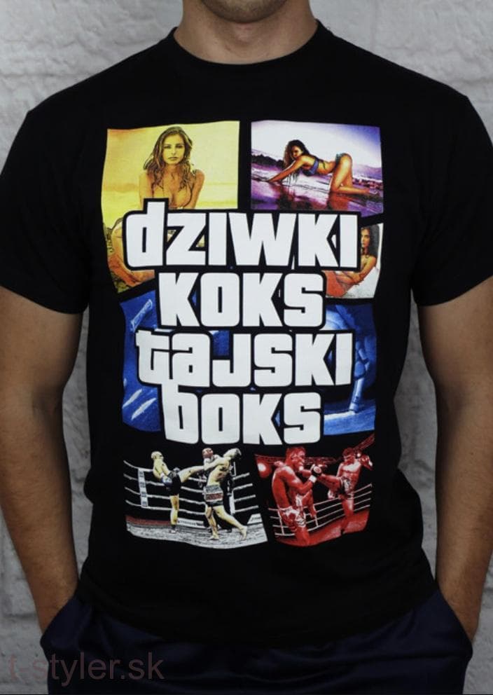 Tričko - Public Enemy - Dziwki Koks Tajski Boks I